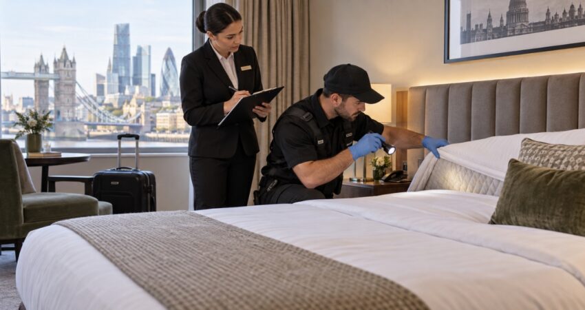bed bugs in hotel room